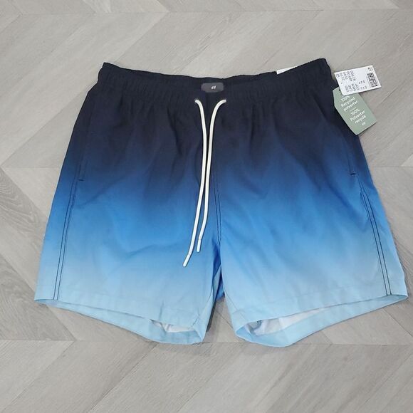 H&M Men’s Blue OMBRE Mid Length Swim Trunks- Xl, NWT - Picture 3 of 7